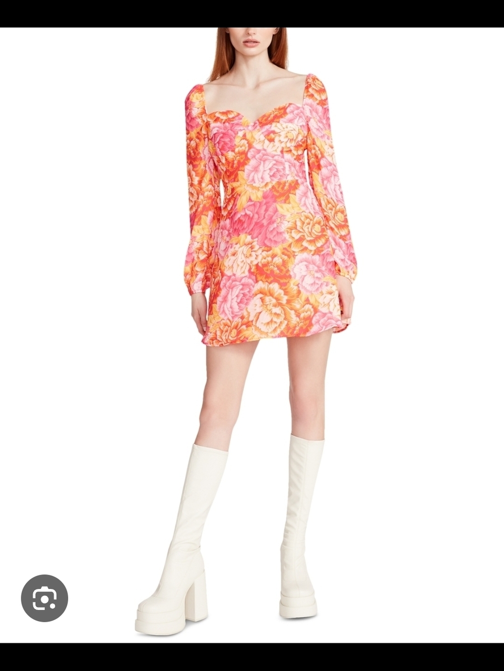 steve madden Floral Sweetheart Mini Dress in Pink and Orange NWT Size 2